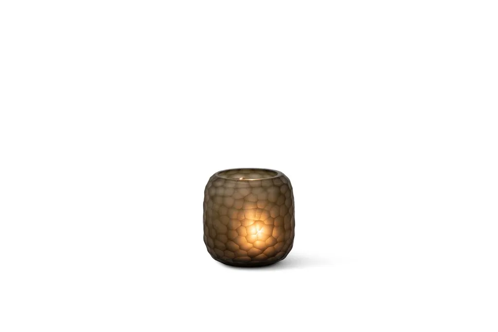 Theelichthouder Round Cut Smoke S