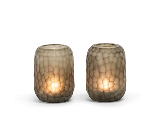 [DEK-DCGI618S] Theelichthouder Round Cut Smoke M