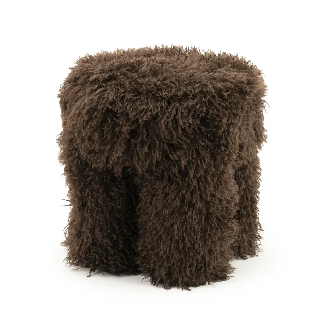 [BYB-250239] Doodly Pouf Dark Brown