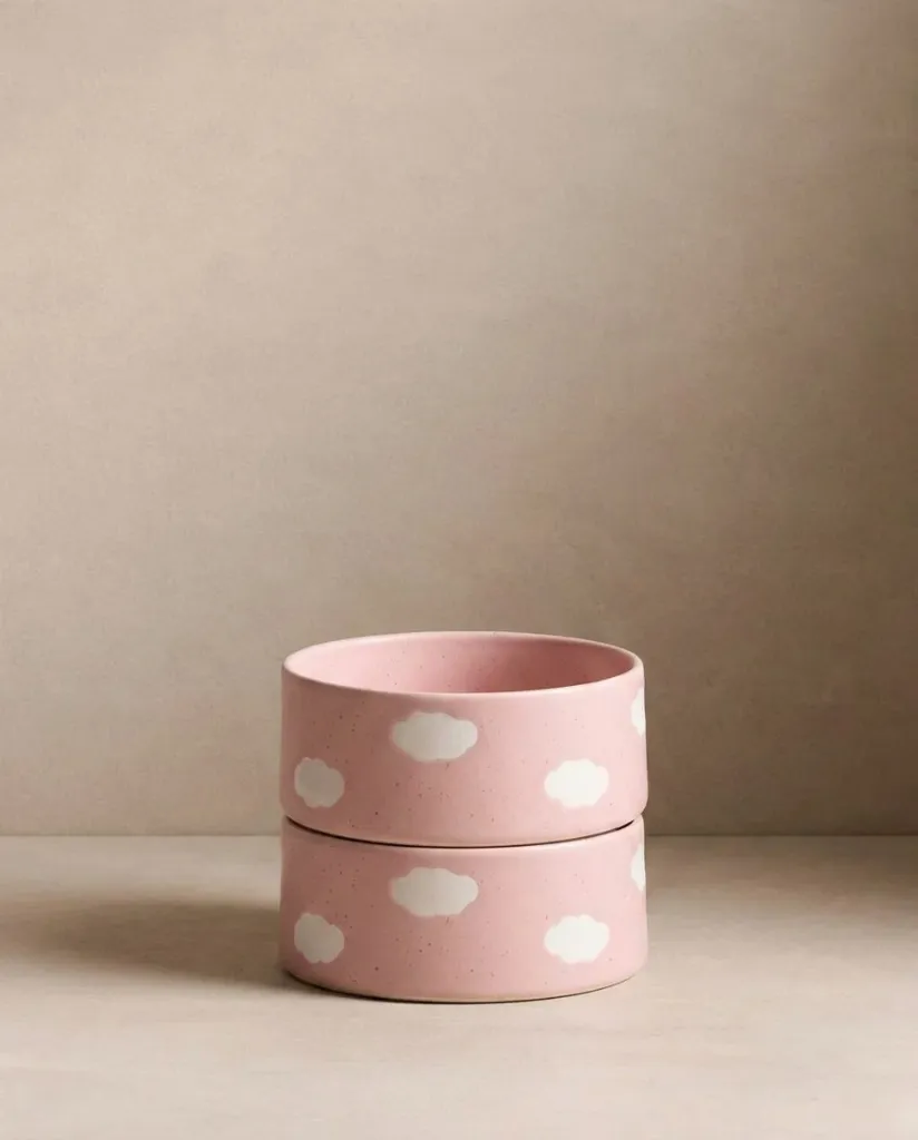 [EBH-2459-16DSET2-MT-CP] Pink Cloud Pet Eetkom Set van 2